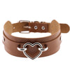 KMVEXO 2021 Sexy Harajuku Handmade Choker Punk Leather Collar Heart Necklace Statement Neck Torques Club Party Gifts