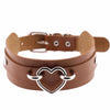 KMVEXO 2021 Sexy Harajuku Handmade Choker Punk Leather Collar Heart Necklace Statement Neck Torques Club Party Gifts