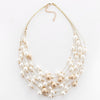 KMVEXO 2021   Jewelry Gold Color Multi Layer Chains Imitation Pearl Necklaces For Women Party Wedding Bride Necklace