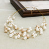 KMVEXO 2021   Jewelry Gold Color Multi Layer Chains Imitation Pearl Necklaces For Women Party Wedding Bride Necklace