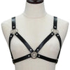 KMVEXO 2022 Punk Gothic Style Metal Stars Bra Body Chest Necklaces for Women Leather Harness Anime Necklace Street Jewelry