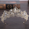 KMVEXO AB Color Rhinestone Tiaras Bridal Crown Headband Women Headpiece Wedding Hair Accessories Crystal Bride Hair Jewelry
