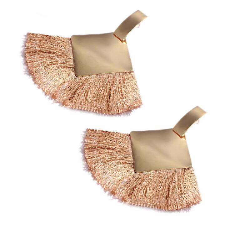 Fashion Punk Geometric Gold Metal Dangle Tassel Earrings For Women 2020 Statement Jewelry Big Fringe Drop Earring Brincos