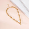 KMVEXO Punk Golden Chain Choker Necklace Jewelry for Women Hip Hop Big Thick Clavicle Chain Charm Necklace Party Jewelry