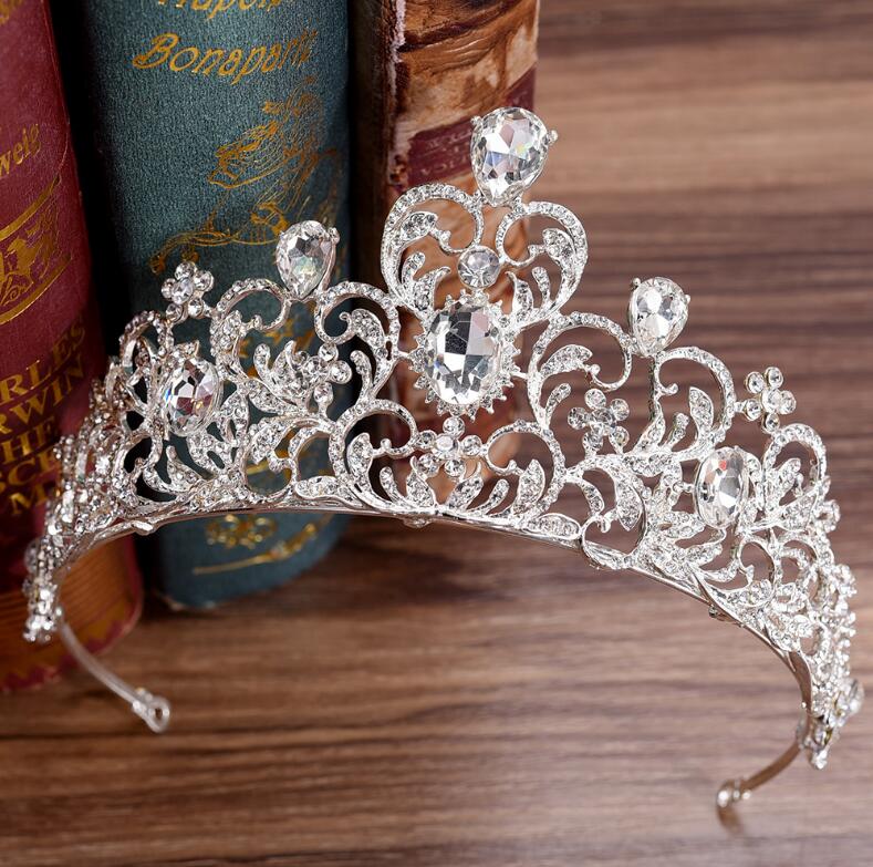 KMVEXO Red Green Crystal Wedding Crown Queen Tiara Bride Crown Headband Bridal Accessories Diadem Mariage Hair Jewelry Ornaments