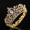 KMVEXO Vintage Gold Round Crystal Tiara Baroque Rhinestone Princess Queen Crown For Bride Hair Jewelry Accessories Wedding Crown