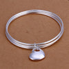 KN-B175     silver plated fine jewelry Wholesale Silver charms fashion Triple Circle heart bangles/aptajh