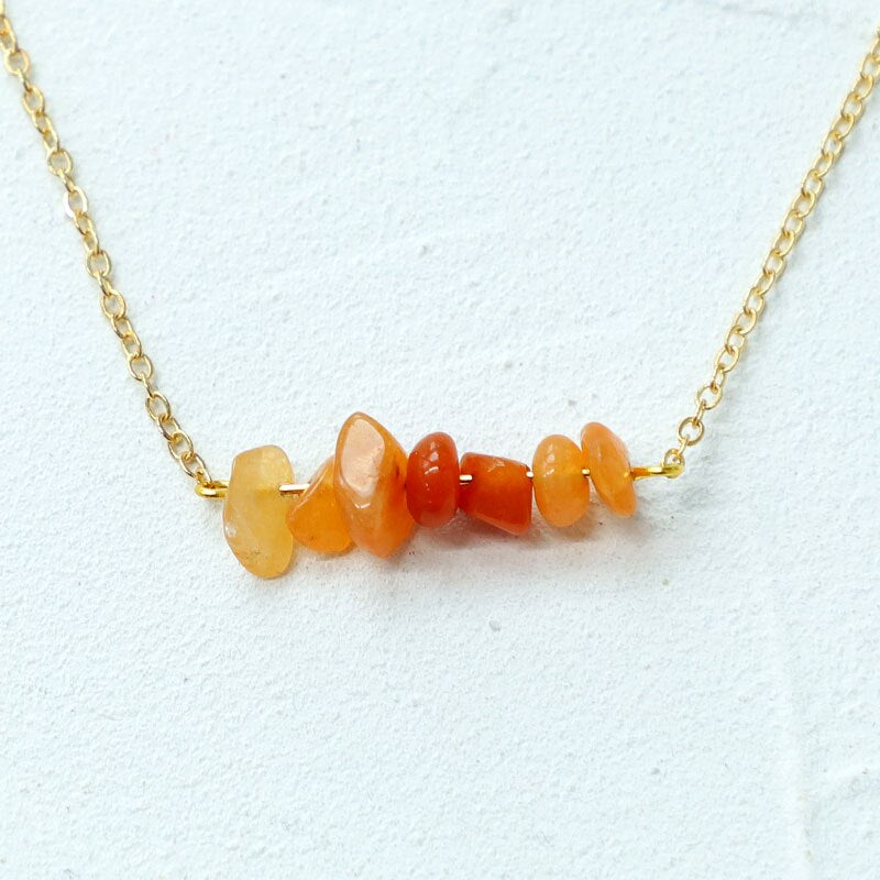 KOMi Bohemian Natural Semi Precious Stones Tiger Eye Turquoises Red Coral Stones Pendant Women Necklace Jewelry