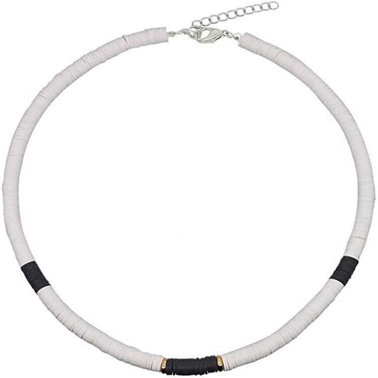 KSRA Bohemia Polymer Clay Necklace For Women Surfer Beads Soft Pottery Choker Necklace Colorful Collar Handmade Femme Jewelry