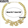 KUGUYS Acrylic Mirror Gold Letter Chokers Necklaces for Womens Trendy Jewelry Link Chain HipHop Punk Rock Girl Cool Accessories