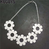 KUGUYS Rock HipHop Necklace for Women Womans Flower 3 Colors Chokers Necklaces Link Chain DJ DS Accessories