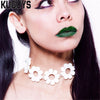 KUGUYS Rock HipHop Necklace for Women Womans Flower 3 Colors Chokers Necklaces Link Chain DJ DS Accessories