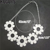 KUGUYS Rock HipHop Necklace for Women Womans Flower 3 Colors Chokers Necklaces Link Chain DJ DS Accessories
