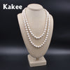 Fashion Turquoises Round Bead Strand Statement Necklaces Stone Long Necklace for Women Minimalist Jewelry Gift