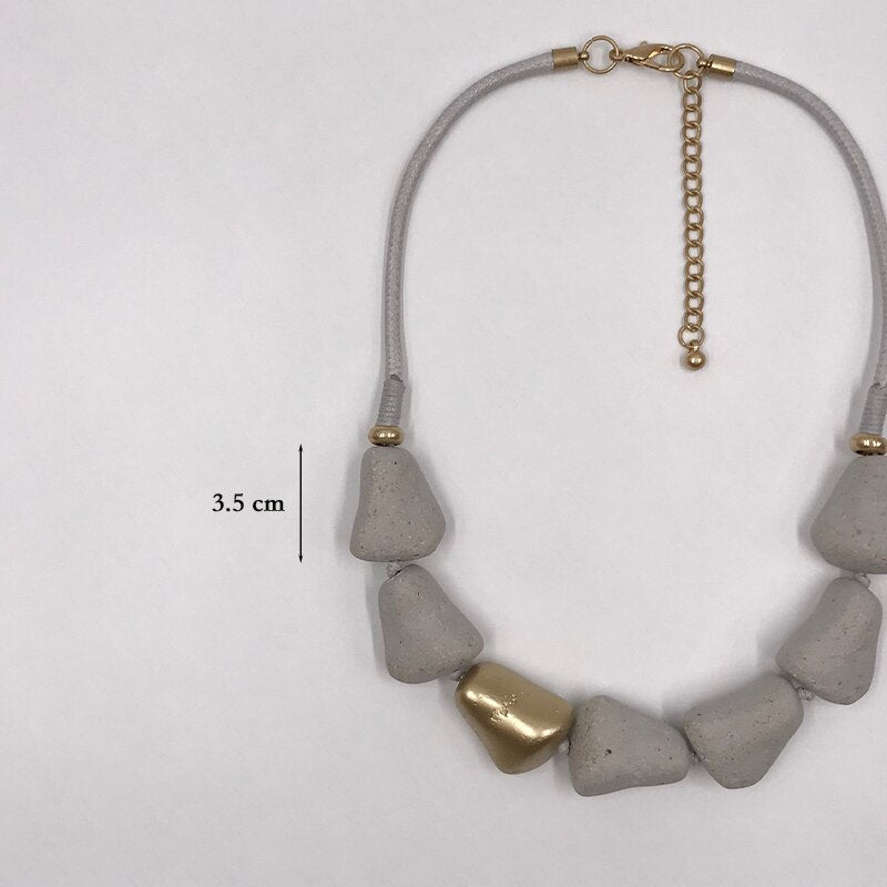 Kara&Kale Goth Jewelry Vintage Collar Necklace Resin Stone Beads Earthy Collares Layered Necklace for Women Accessories