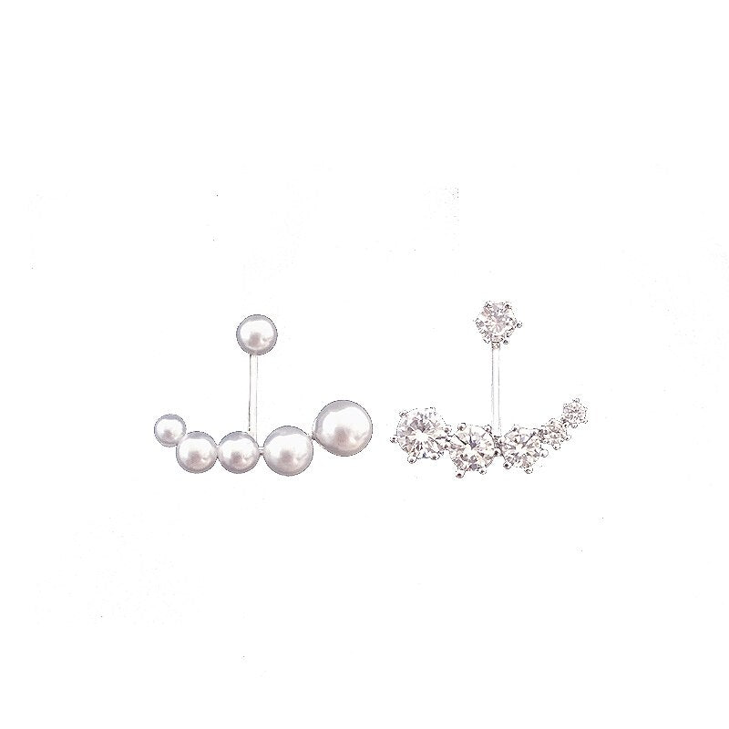 Kasiyu Korean style simple atmosphere imitation pearl earrings fashion joker earrings personality asymmetrical earrings female