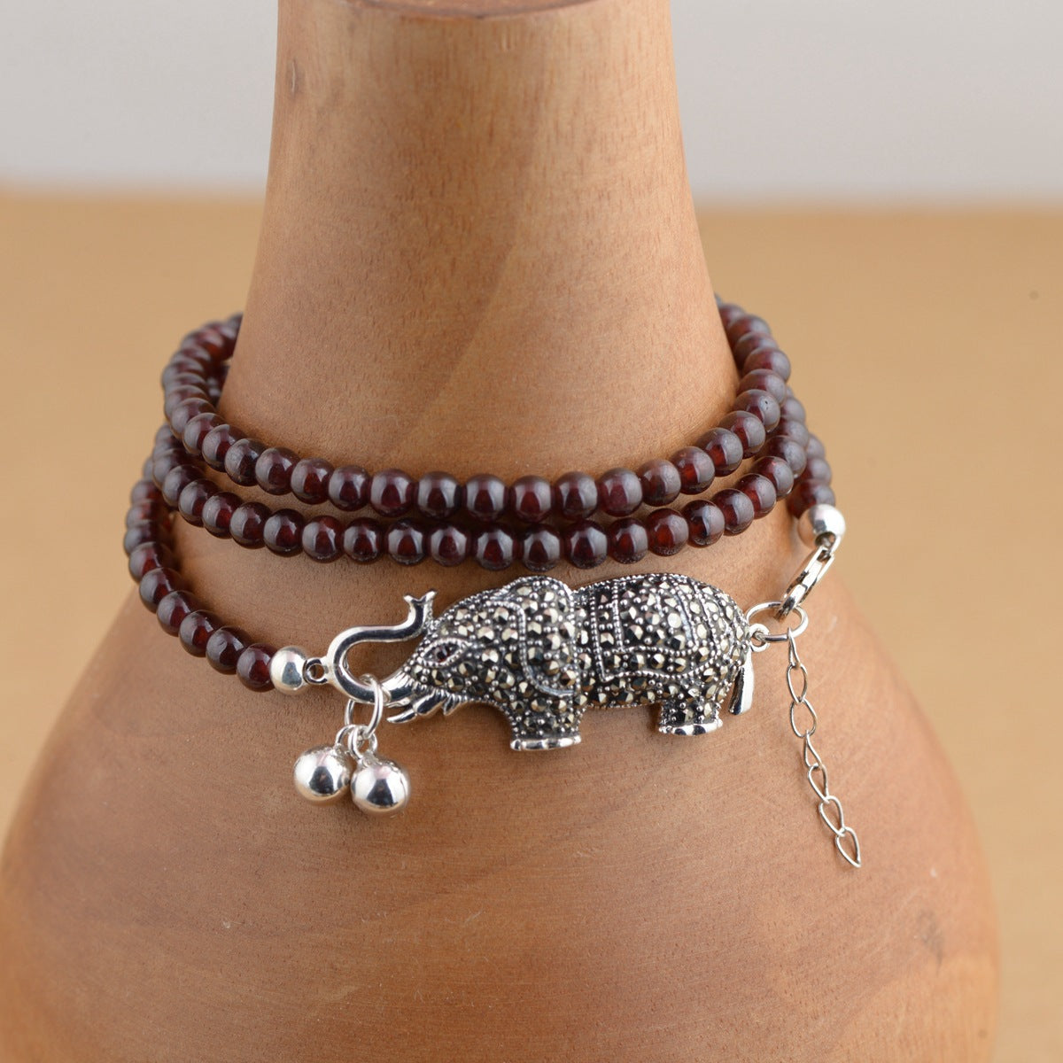 Kehribar Women Bracelet Female Money Bracelet S925 Pure Accessories Diy Craft Garnet Hand String Archaize Style Thai Wholesale