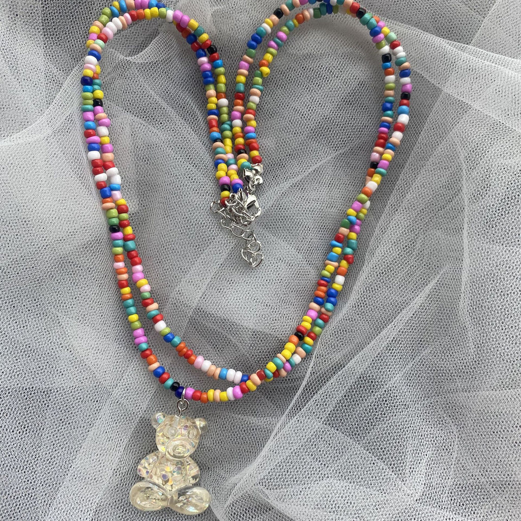 Keychain Imitation Pearl Necklace Asymmetrical White Bead Pearl Metal Choker Necklace for Women Vintage Punk Female Jewelry