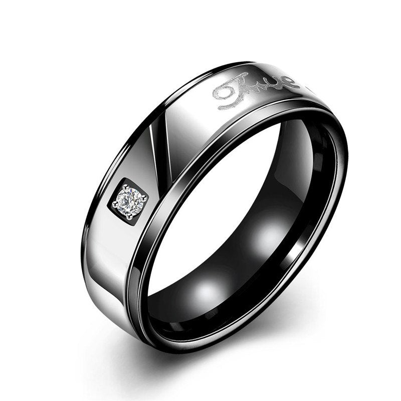 Ki Ring set of Man style (Man ring only), Titanium steel, Match Women ring is KJ-TGR100-B, suggest order by set