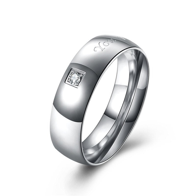 Ki Ring set of Men style (1pc ring only) KJ-TGR128-G, Titanium steel, Women style KJ-TGR127-G, suggest order by set