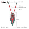 Kinel Bohemia Tassel Pendant Necklace For Women Antique Gold Ethnic Style With Stone Suspensions Long Necklace Vintage Jewerly