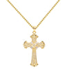 Kinel Pendant Retro Jewelry Exquisite Cross Shape Copper Inlaid Zircon Party Decoration Chain Length 58CM