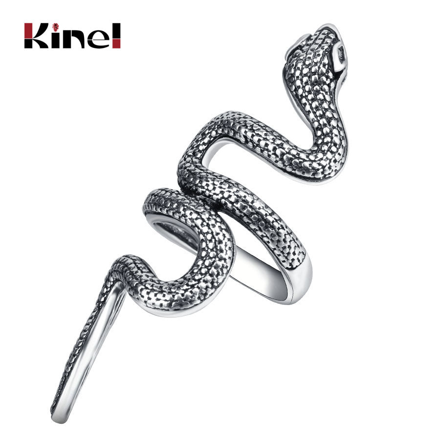 Fashion Snake Rings For Women Gold Color Black Heavy Metals Punk Rock Ring Vintage Animal Jewelry Wholesale