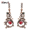 Turkish Jewelry Crystal Flower Earrings For Women Antique Gold Color Vintage Wedding Jewelry Party Gifts Drop Shipping