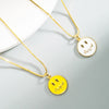 King Shiny Cute Smiley Face Pendant Necklace for Woman Elegant Geometric Round Coin Charm Copper Necklace Female Party Jewelry