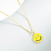 King Shiny Cute Smiley Face Pendant Necklace for Woman Elegant Geometric Round Coin Charm Copper Necklace Female Party Jewelry