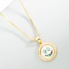 King Shiny Cute Smiley Face Pendant Necklace for Woman Elegant Geometric Round Coin Charm Copper Necklace Female Party Jewelry