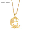 King of Qatar Pendant Necklaces for Women Men Girl Gold Color Jewelry Friends Gifts