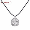 Kinitial 1Pcs Valkyrie Slavic Pendant Necklace Viking Odin Thor Runes Warrior Charm Leather Chain Necklace for Women collares