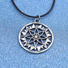 Kinitial Antique Nordic Slavic Pendant Alatyr shield solar circle Alatir protection amulets rope chain sun lace necklace Jewelry