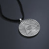 Kinitial Vintage Masonic Pyramid Eye Pendent Necklace for Men Women Retro Daily Geometirc Jewelry Knight Templar Symbol Gift