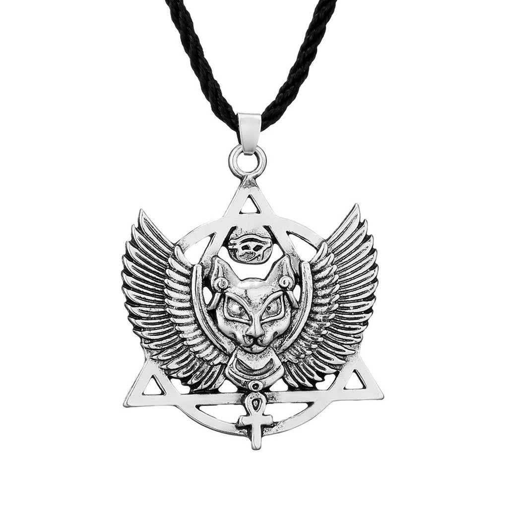 Kinitial Vintage Masonic Pyramid Eye Pendent Necklace for Men Women Retro Daily Geometirc Jewelry Knight Templar Symbol Gift