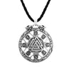 Kinitial Vintage Valknut Amulet Pendant Necklace For Women Scandinavian Wolves Elder Futhark Runes Viking Men Triangle Jewelry