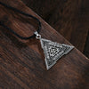 Kinitial Vintage Valknut Amulet Pendant Necklace For Women Scandinavian Wolves Elder Futhark Runes Viking Men Triangle Jewelry