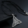 Kinitial Vintage Valknut Amulet Pendant Necklace For Women Scandinavian Wolves Elder Futhark Runes Viking Men Triangle Jewelry