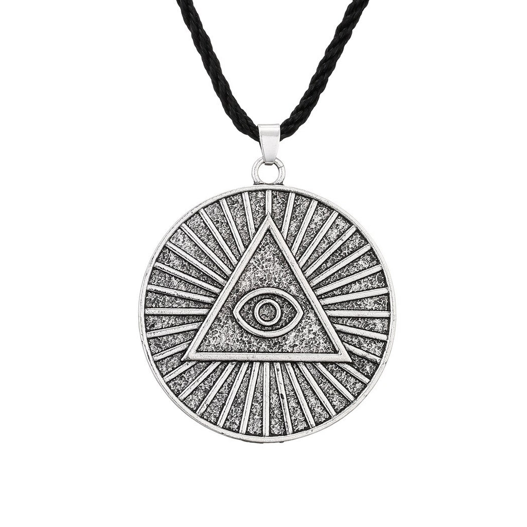 Kinitial Vintage Valknut Amulet Pendant Necklace For Women Scandinavian Wolves Ornament Elder Futhark Runes Viking  Men Jewelry
