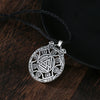 Kinitial Vintage Valknut Amulet Pendant Necklace For Women Scandinavian Wolves Ornament Elder Futhark Runes Viking  Men Jewelry
