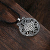 Kinitial Vintage Valknut Amulet Pendant Necklace For Women Scandinavian Wolves Ornament Elder Futhark Runes Viking  Men Jewelry