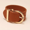 Kirykle 2022 jewelry Simple clasp wide leather bracelet for women Punk Wristbands Charm Jewelry Gifts