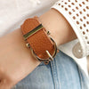 Kirykle 2022 jewelry Simple clasp wide leather bracelet for women Punk Wristbands Charm Jewelry Gifts