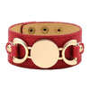 Kirykle 2022 Selling Monogram Leather Cuff Bracelet Pulseras 3 Row Gold Color Multicolor Leather Bracelet For Women Men