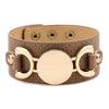 Kirykle 2022 Selling Monogram Leather Cuff Bracelet Pulseras 3 Row Gold Color Multicolor Leather Bracelet For Women Men