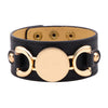 Kirykle 2022 Selling Monogram Leather Cuff Bracelet Pulseras 3 Row Gold Color Multicolor Leather Bracelet For Women Men