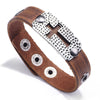 Kirykle  2022 cross leather bracelet Alloy accessory man's Christ bracelet Black brown woman's religious bracelets