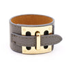 Kirykle 2022 Women Bracelet 10 Color Hip Punk Wide Leather Bracelet  Gold Alloy Buckle Bangle for Women Gift