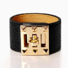Kirykle 2022 Women Bracelet  PU Leather Gold Color Stainless Steel Bracelets Bangle for Women Jewelry